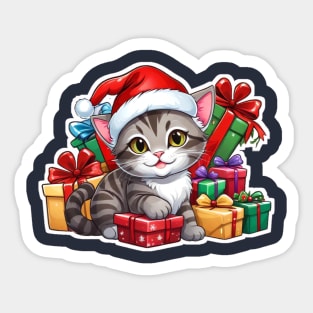 Cat christmas and gift christmas Sticker